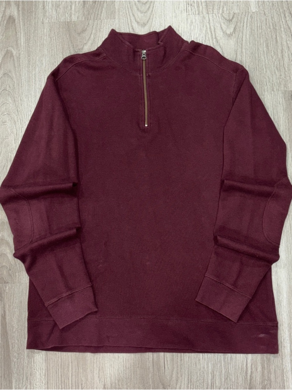 Carhartt Quarter Zip Sweatshirt Mens L Burgundy Relaxed Fit
